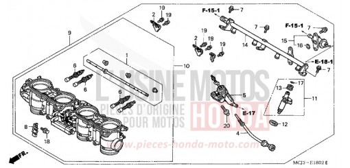 THROTTLE BODY (ASSY.) (CBR900RR2,3) CBR900RR3 de 2003